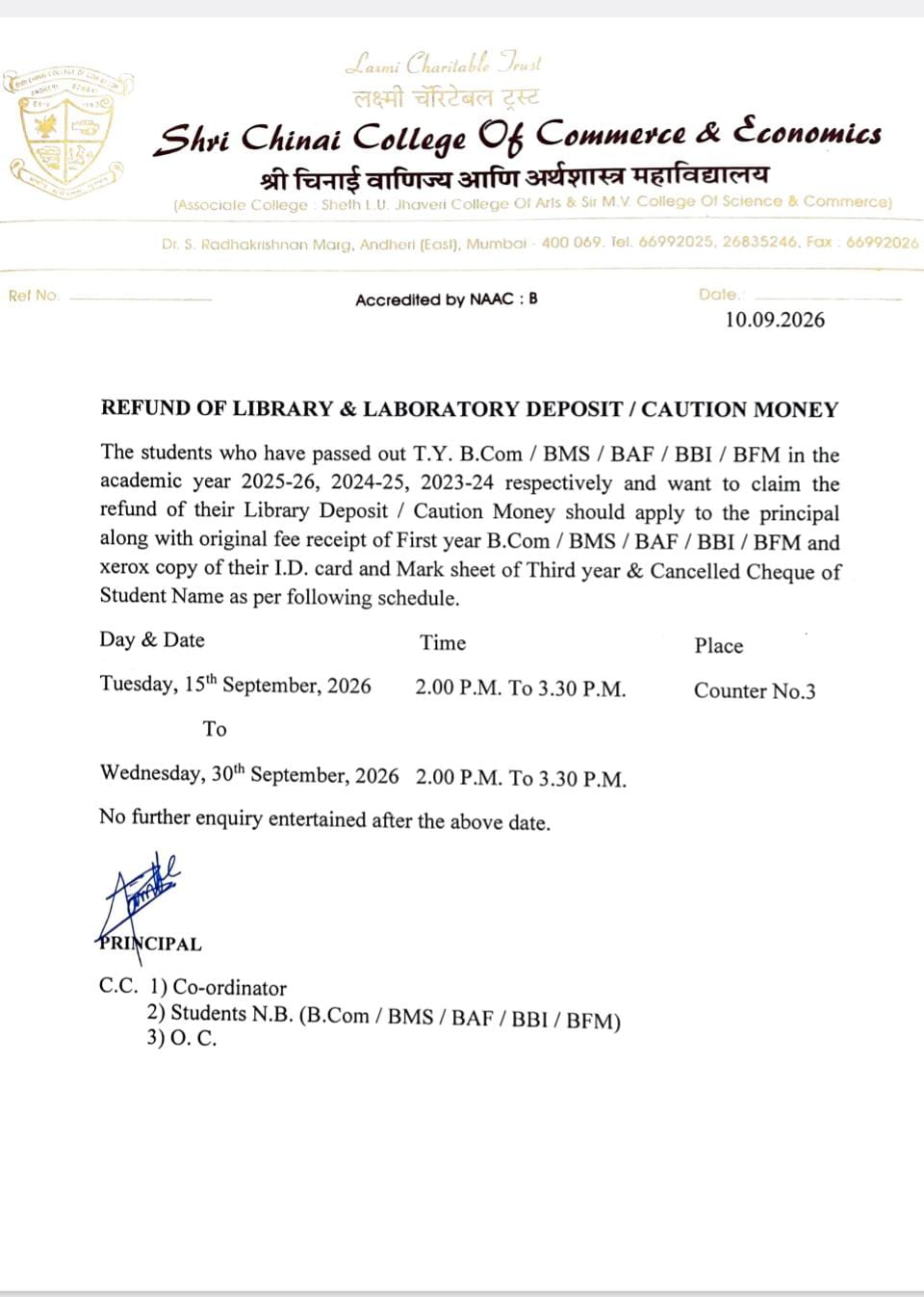Chinai-College-Refund